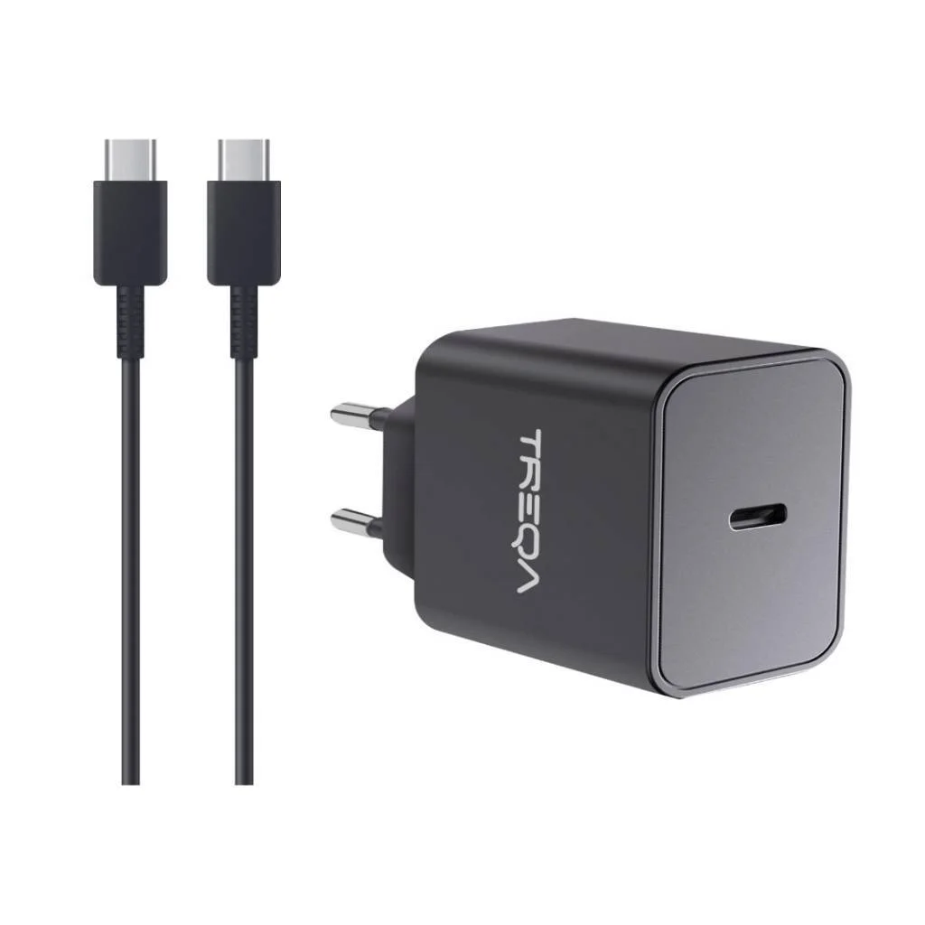 CARGADOR TIPO C CARGA RAPIDA CON CABLE C-C TREQA