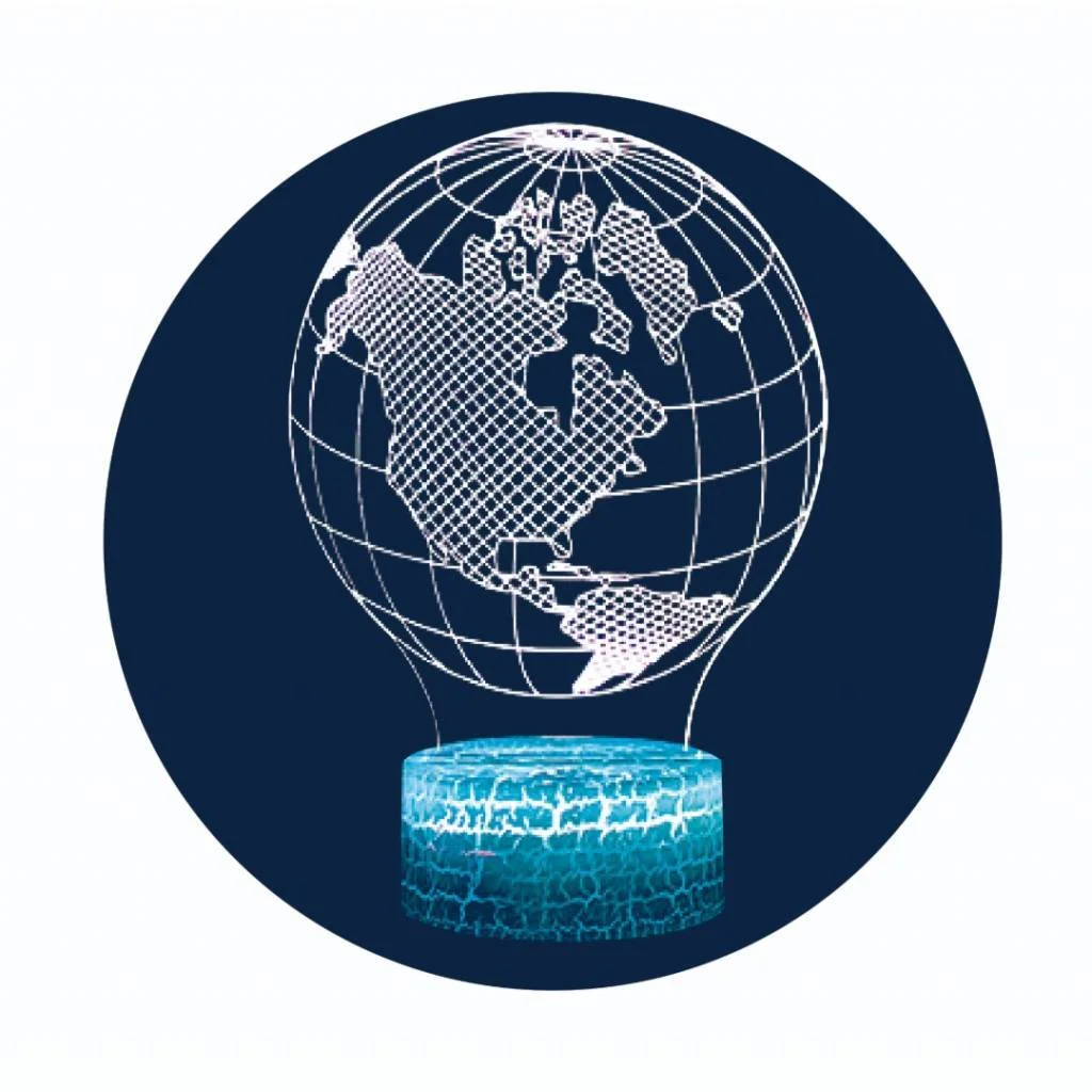 LÁMPARA ILUSIÓN 3D GLOBO TERRÁQUEO