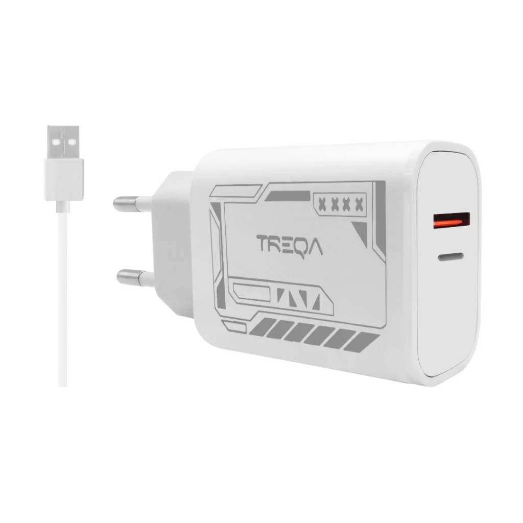 CARGADOR USB Y MICRO CARGA RAPIDA CON CABLE TREQA